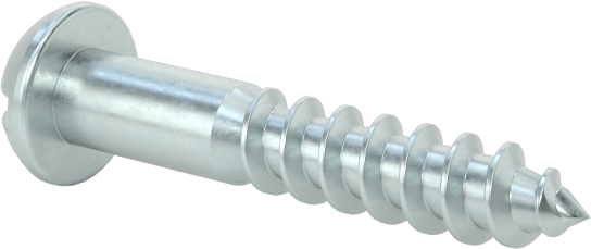 Yivli Dekoratif Yuvarlak Başlı Vidalar, Ahşap için, Çinko Kaplı Çelik, Numara 2 Boyut, 1/2" Uzunluk
