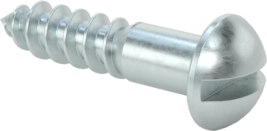 Yivli Dekoratif Yuvarlak Başlı Vidalar, Ahşap için, Çinko Kaplı Çelik, 4 Numara Boyut, 1/2" Uzunluk
