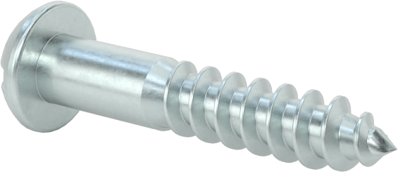 Yivli Dekoratif Yuvarlak Başlı Vidalar, Ahşap için, Çinko Kaplı Çelik, Numara 6 Boyut, 3/4" Uzunluk