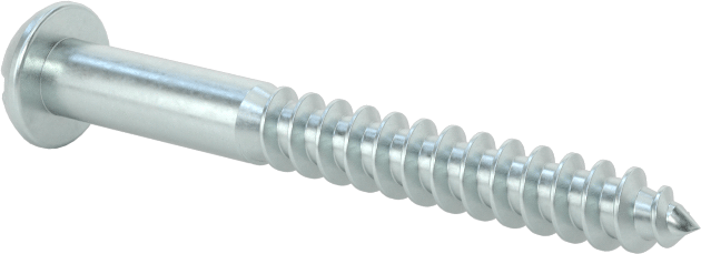 Yivli Dekoratif Yuvarlak Başlı Vidalar, Ahşap için, Çinko Kaplı Çelik, Numara 6 Boyut, 1-1/4" Uzunluk