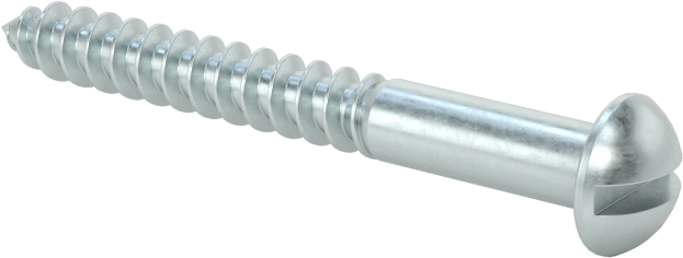 Yivli Dekoratif Yuvarlak Başlı Vidalar, Ahşap için, Çinko Kaplı Çelik, Numara 6 Boyut, 1-1/4" Uzunluk