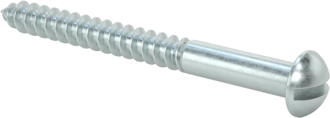 Yivli Dekoratif Yuvarlak Başlı Vidalar, Ahşap için, Çinko Kaplı Çelik, Numara 6 Boyut, 1-1/2" Uzunluk