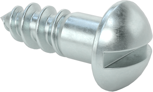 Yivli Dekoratif Yuvarlak Başlı Vidalar, Ahşap için, Çinko Kaplı Çelik, Numara 8 Boyut, 1/2" Uzunluk