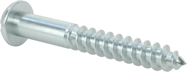 Yivli Dekoratif Yuvarlak Başlı Vidalar, Ahşap için, Çinko Kaplı Çelik, Numara 8 Boyut, 1-1/4" Uzunluk