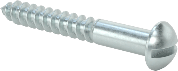 Yivli Dekoratif Yuvarlak Başlı Vidalar, Ahşap için, Çinko Kaplı Çelik, Numara 8 Boyut, 1-1/4" Uzunluk