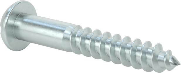 Yivli Dekoratif Yuvarlak Başlı Vidalar, Ahşap için, Çinko Kaplı Çelik, 10 Numaralı Boyut, 1-1/4" Uzunluk