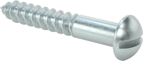 Yivli Dekoratif Yuvarlak Başlı Vidalar, Ahşap için, Çinko Kaplı Çelik, 10 Numaralı Boyut, 1-1/4" Uzunluk