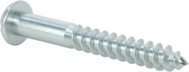Yivli Dekoratif Yuvarlak Başlı Vidalar, Ahşap için, Çinko Kaplı Çelik, 10 Numaralı Boyut, 1-1/2" Uzunluk