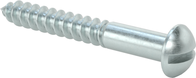 Yivli Dekoratif Yuvarlak Başlı Vidalar, Ahşap için, Çinko Kaplı Çelik, 10 Numaralı Boyut, 1-1/2" Uzunluk