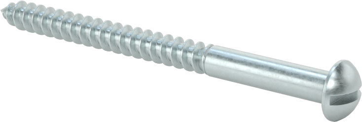 Yivli Dekoratif Yuvarlak Başlı Vidalar, Ahşap için, Çinko Kaplı Çelik, 10 Numaralı Boyut, 2-1/2" Uzunluk