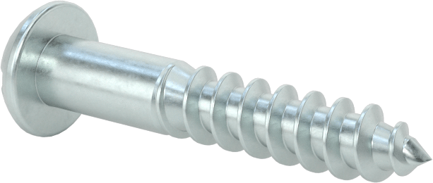 Yivli Dekoratif Yuvarlak Başlı Vidalar, Ahşap için, Çinko Kaplı Çelik, 12 Numaralı Boyut, 1-1/4" Uzunluk