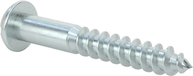 Yivli Dekoratif Yuvarlak Başlı Vidalar, Ahşap için, Çinko Kaplı Çelik, 12 Numaralı Boyut, 1-1/2" Uzunluk