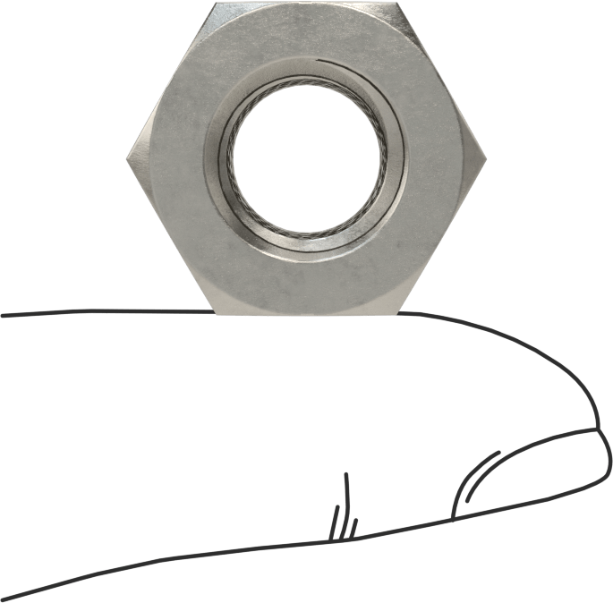 Kopma, Kurcalamaya Dayanıklı Somunlar, 18-8 Paslanmaz Çelik, M12 x 1,75 mm Dişli Boyutu
