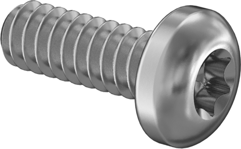 Çinko Kaplı Çelik Silindir Başlı Torx Vidalar, 6-32 Diş Boyutu, 3/8" Uzunluk