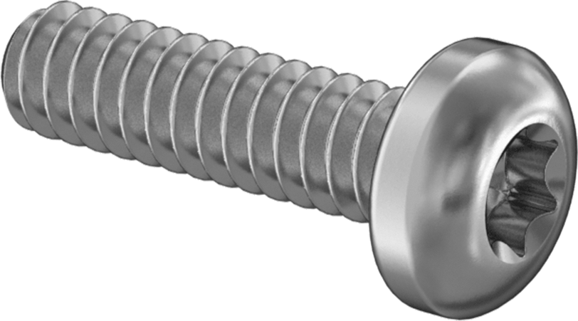 Çinko Kaplı Çelik Silindir Başlı Torx Vidalar, 6-32 Diş Boyutu, 1/2" Uzunluk