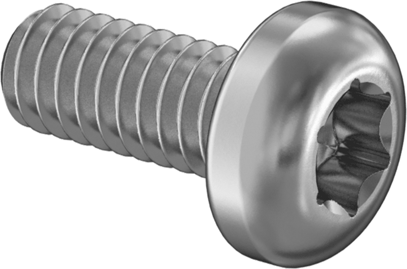 Çinko Kaplı Çelik Silindir Başlı Torx Vidalar, 8-32 Diş Boyutu, 3/8" Uzunluk