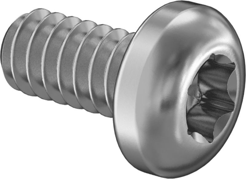 Çinko Kaplı Çelik Silindir Başlı Torx Vidalar, 10-24 Diş Boyutu, 3/8" Uzunluk