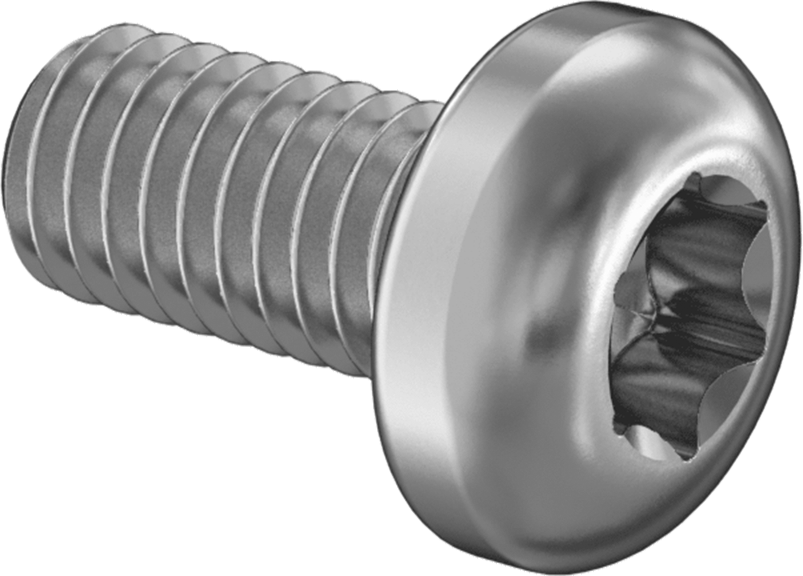 Çinko Kaplı Çelik Silindir Başlı Torx Vidalar, 10-32 Diş Boyutu, 3/8" Uzunluk