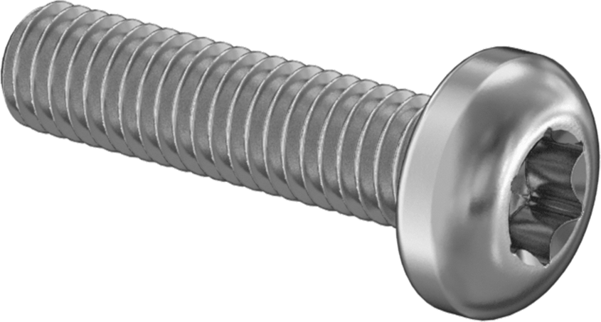 Çinko Kaplı Çelik Silindir Başlı Torx Vidalar, 10-32 Diş Boyutu, 3/4" Uzunluk