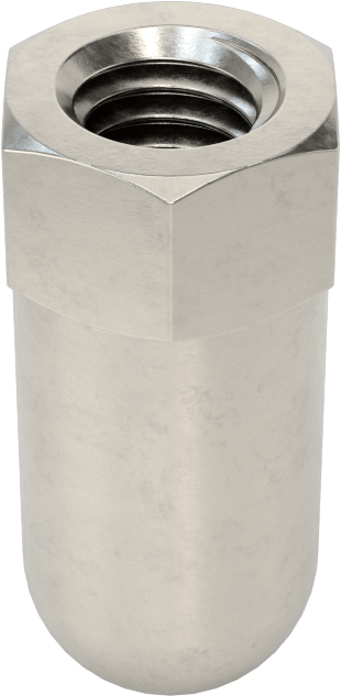 Yüksek Profilli Kapak Somunu, 3/8"-16 Diş Boyutu, 1" Diş Derinliği