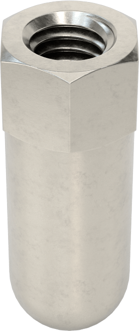Yüksek Profilli Kapak Somunu, 3/8"-16 Diş Boyutu, 1-1/4" Diş Derinliği