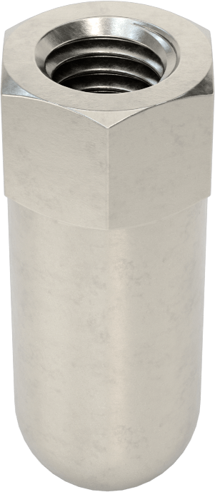 Yüksek Profilli Kapak Somunu, 1/2"-13 Diş Boyutu, 1-1/2" Diş Derinliği