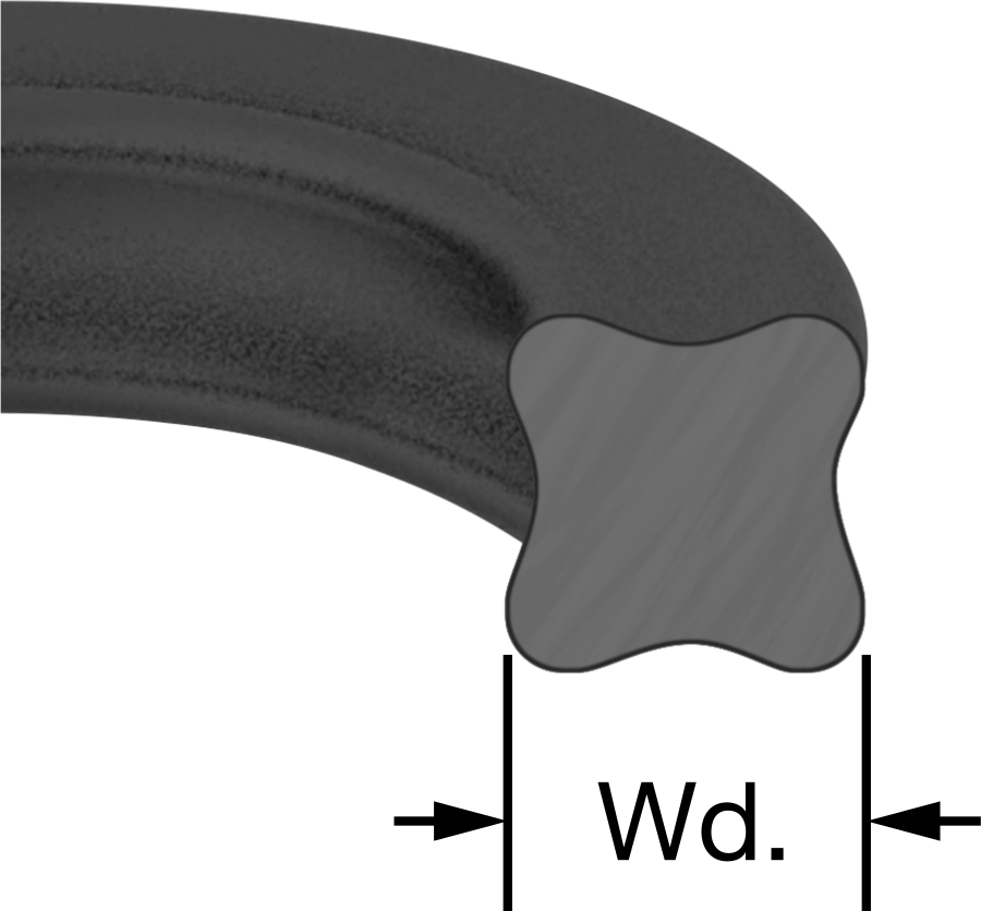 Kimyasallara Dayanıklı Viton® Floroelastomer O-Ring, X-Profil, 1/8 Kesirli Genişlik, Dash No. 205