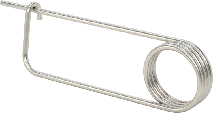 18-8 Paslanmaz Çelik Uzun Ömürlü Tel Çıtçıtlı Çatal Pim, 1/16" Tel Çapı, 1-5/8" Kullanılabilir Uzunluk