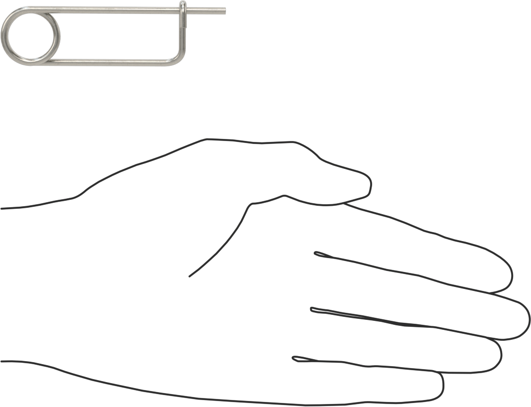 18-8 Paslanmaz Çelik Uzun Ömürlü Tel Çıtçıtlı Çatal Pim, 3/32" Tel Çapı, 1-5/8" Kullanılabilir Uzunluk