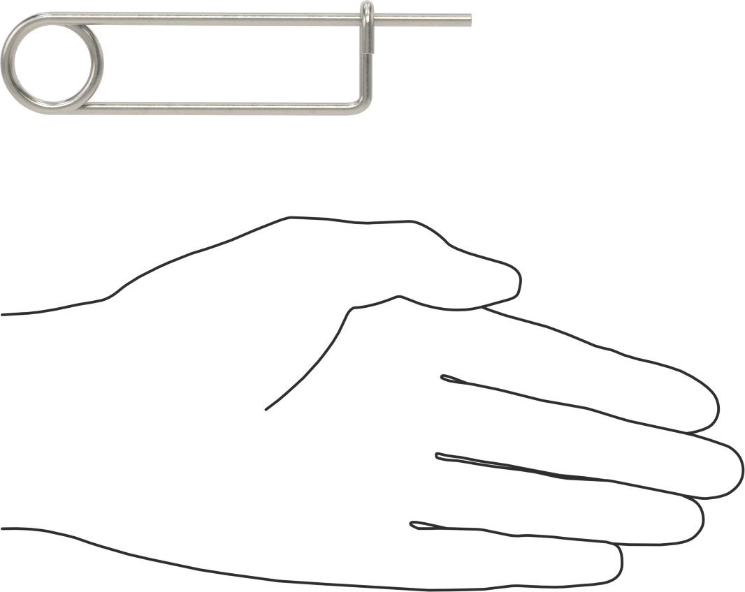 18-8 Paslanmaz Çelik Uzun Ömürlü Tel Çıtçıtlı Çatal Pim, 1/8" Tel Çapı, 2-1/2" Kullanılabilir Uzunluk