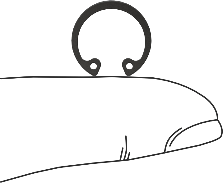 Kavisli İç Tutma Halkası, 1/2" İç Çap için, Siyah Fosfatlı 1060-1090 Yay Çeliği