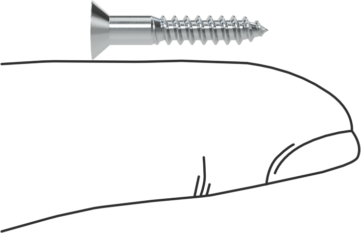 Ahşap için Phillips Düz Başlı Vidalar, Çinko Kaplı Çelik, 5 Numara, 3/4" Uzunluk