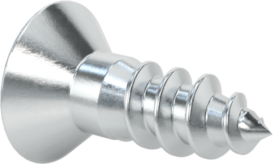 Ahşap için Phillips Düz Başlı Vidalar, Çinko Kaplı Çelik, Numara 8 Boyut, 1/2" Uzunluk