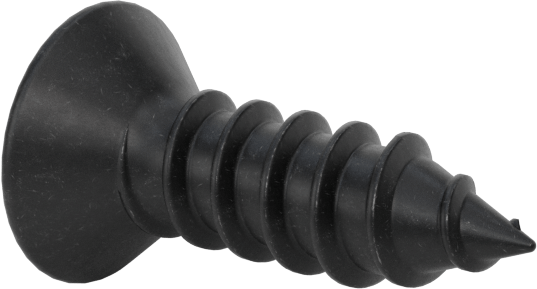 Siyah Oksit Çelik Phillips Düz Başlı Vidalar, Sac Metal için, 4 Numara Boyut, 3/8" Uzunluk