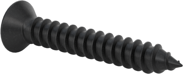 Siyah Oksit Çelik Phillips Düz Başlı Vidalar, Sac Metal için, 4 Numara Boyut, 3/4" Uzunluk