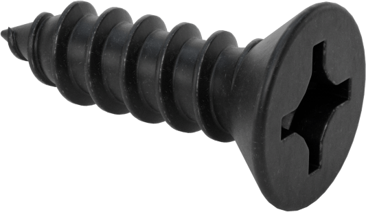 Siyah Oksit Çelik Phillips Düz Başlı Vidalar, Sac Metal için, Numara 6 Boyut, 1/2" Uzunluk