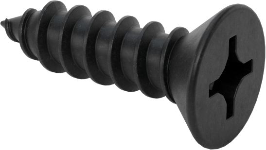 Siyah Oksit Çelik Phillips Düz Başlı Vidalar, Sac Metal için, Numara 8 Boyut, 5/8" Uzunluk