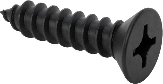 Siyah Oksit Çelik Phillips Düz Başlı Vidalar, Sac Metal için, Numara 8 Boyut, 3/4" Uzunluk