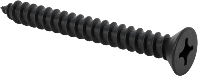 Siyah Oksit Çelik Phillips Düz Başlı Vidalar, Sac Metal için, Numara 8 Boyut, 1-1/2" Uzunluk, 0,312" Başlık Çapı
