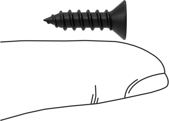 Siyah Oksit Çelik Phillips Düz Başlı Vidalar, Sac Metal için, 10 Numaralı Boyut, 3/4" Uzunluk, 0,362" Baş Çapı