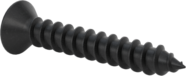 Siyah Oksit Çelik Phillips Düz Başlı Vidalar, Sac Metal için, 10 Numaralı Boyut, 1-1/4" Uzunluk, 0,362" Baş Çapı