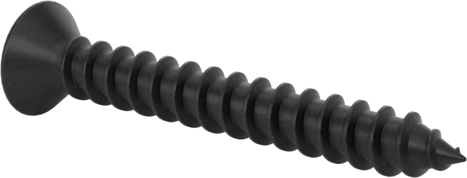 Siyah Oksit Çelik Phillips Düz Başlı Vidalar, Sac Metal için, 10 Numaralı Boyut, 1-1/2" Uzunluk, 0,362" Baş Çapı