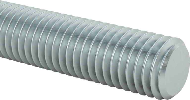 Çinko Kaplı Düşük Mukavemetli Çelik Sol Dişli Çubuk, 5/8"-11 Diş Boyutu, 6 Fit Uzunluk