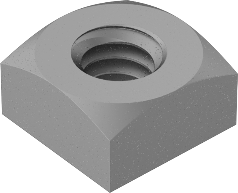 Düşük Mukavemetli Çelik Kare Somun, 1/4"-20 Diş Boyutu, 7/32" Yükseklik