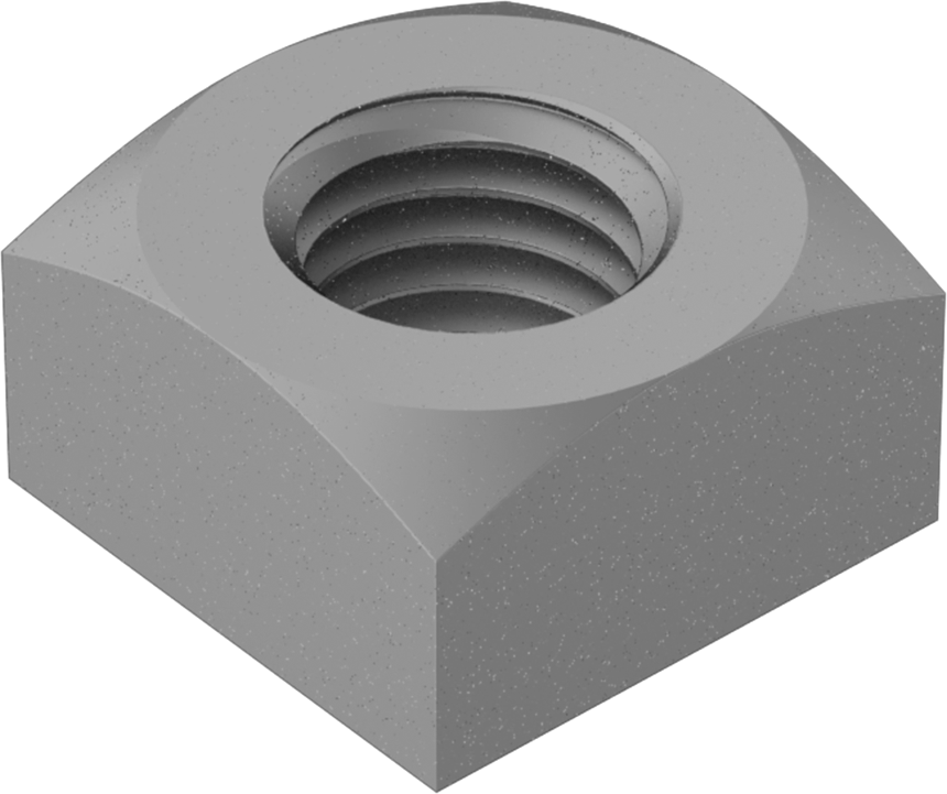 Düşük Mukavemetli Çelik Kare Somun, 5/8"-11 Diş Boyutu