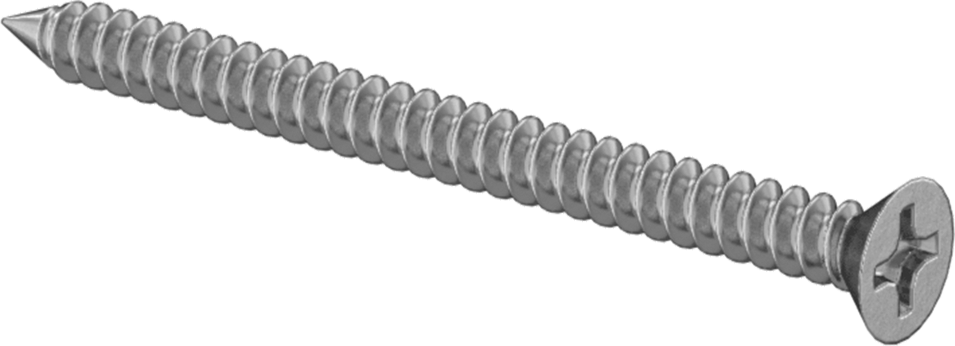 Çinko Kaplı Çelik Phillips Düz Başlı Vidalar, Sac Metal için, Numara 6 Boyut, 1-3/4" Uzunluk