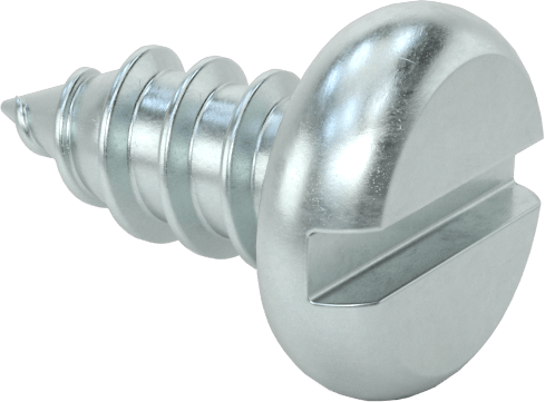Çinko Kaplı Çelik Yivli Yuvarlak Başlı Vidalar, Sac Metal için, 4 Numara Boyut, 1/4" Uzunluk