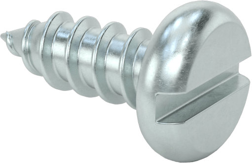 Çinko Kaplı Çelik Yivli Yuvarlak Başlı Vidalar, Sac Metal için, Numara 6 Boyut, 3/8" Uzunluk