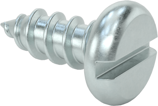 Çinko Kaplı Çelik Yivli Yuvarlak Başlı Vidalar, Sac Metal için, 10 Numaralı Boyut, 1/2" Uzunluk