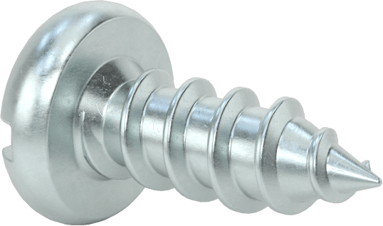Çinko Kaplı Çelik Yivli Yuvarlak Başlı Vidalar, Sac Metal için, 10 Numaralı Boyut, 1/2" Uzunluk